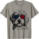 Labradoodle Dog 4th July America USA Flag T-Shirt - T-Shirt | Sand