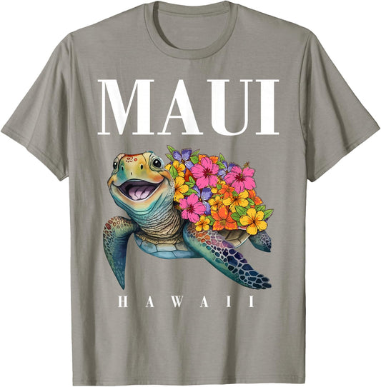 Hawaiian-Shirt Maui Kids Girl Women Turtle Hibiscus Hawaii T-Shirt - T-Shirt | Sand