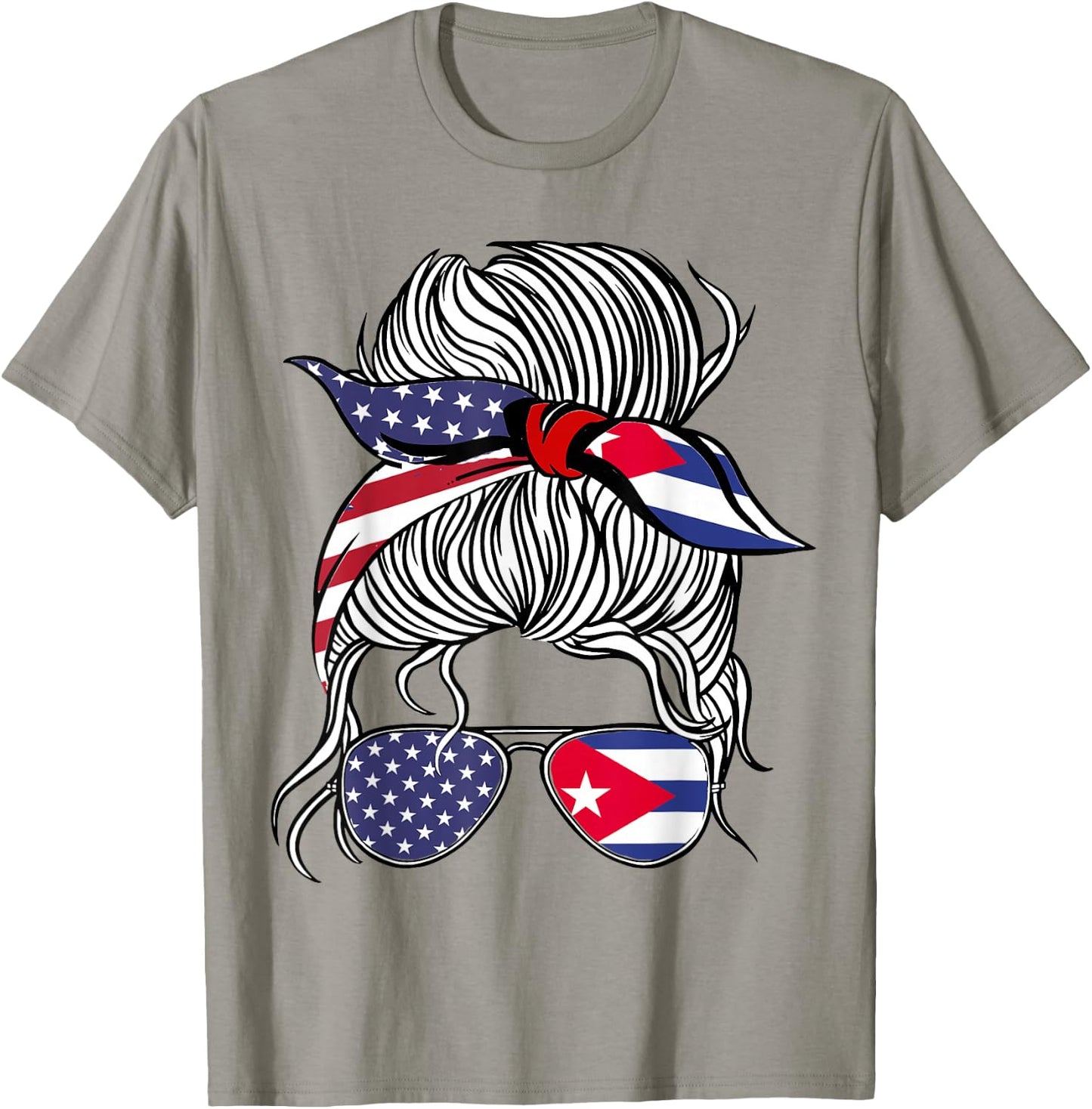 American Cuban Patriot Flag Women Girl Cuba Grown T-Shirt - T-Shirt | Sand
