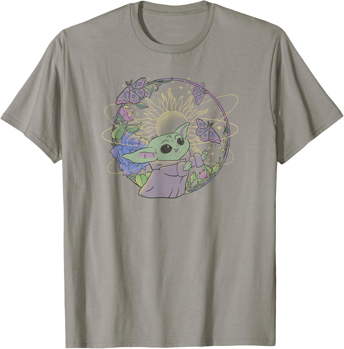 Star Wars: The Mandalorian Grogu The Way Butterfly Circle T-Shirt - T-Shirt | Sand
