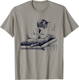 Vintage Retro Dentist Cat Kitten Lover Dental T-Shirt - T-Shirt | Sand