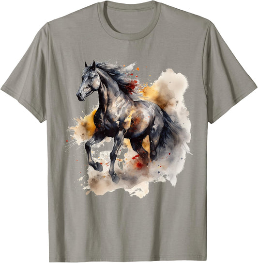 Horse Lover Artwork | Animal Motif Horse T-Shirt - T-Shirt | Sand
