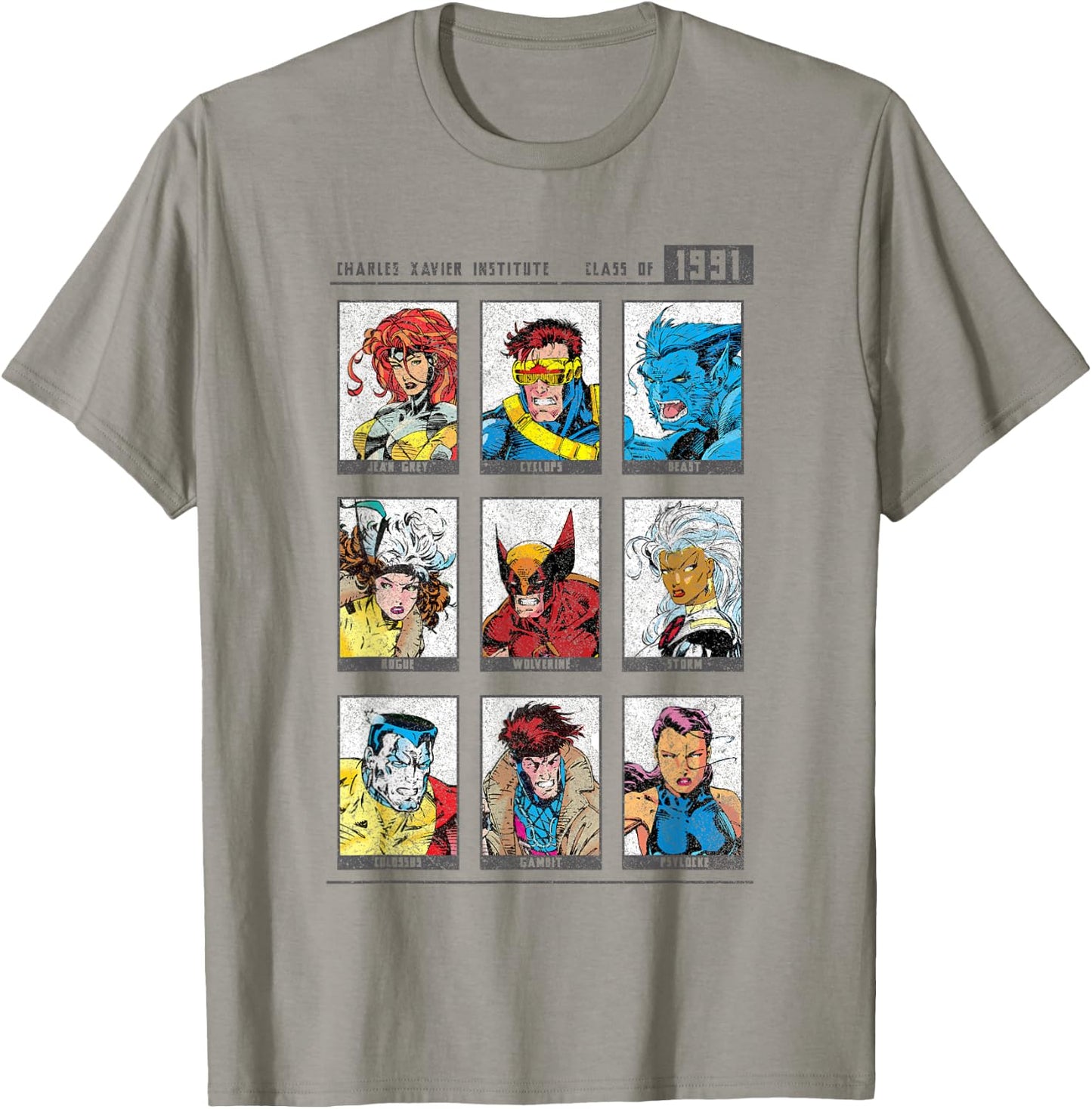 Marvel X-Men Charles Xavier Institute Class of 1991 Yearbook T-Shirt - T-Shirt | Sand