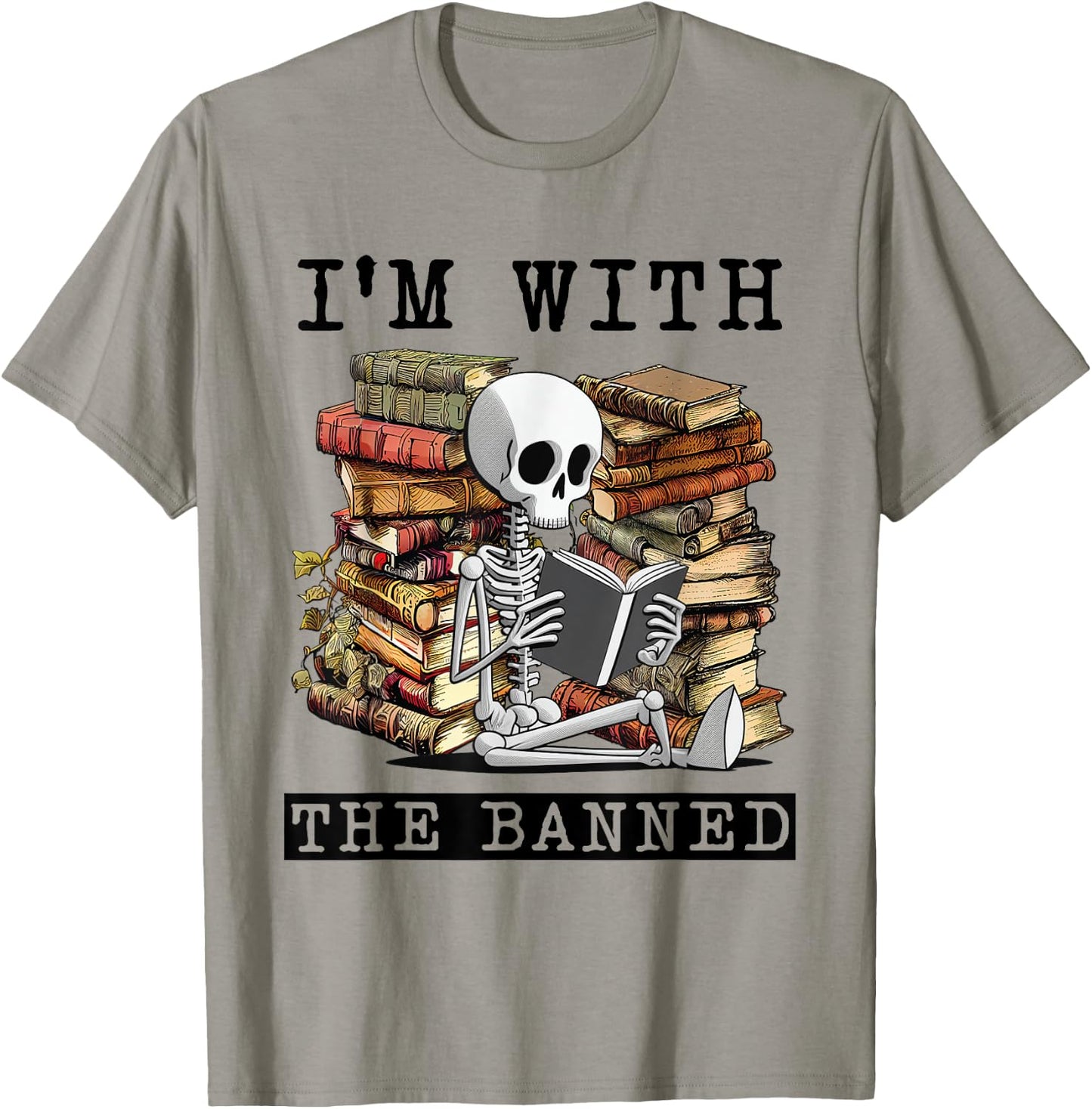 I'm with The Banned Read Banned Books Lover BookWorm T-Shirt - T-Shirt | Sand