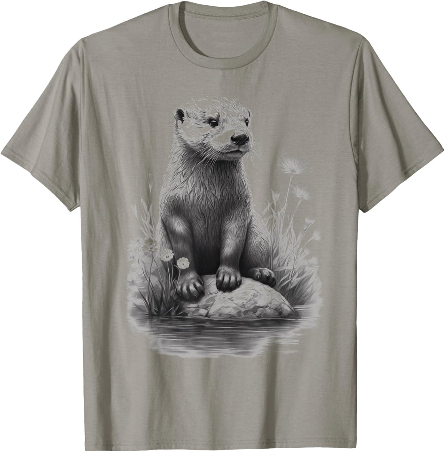 River Otter t shirt for boys & girls Cute Otter Animal Funny T-Shirt - T-Shirt | Sand
