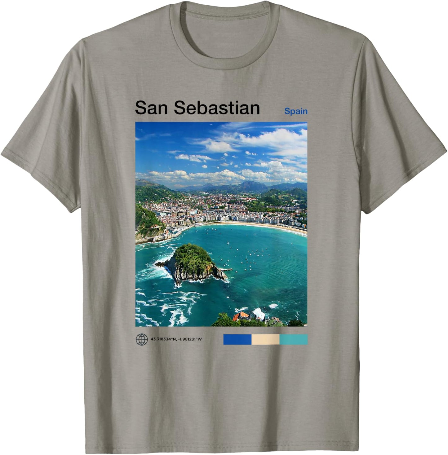 San Sebastian Travel Art - Spanish Souvenir Basque Country T-Shirt - T-Shirt | Sand