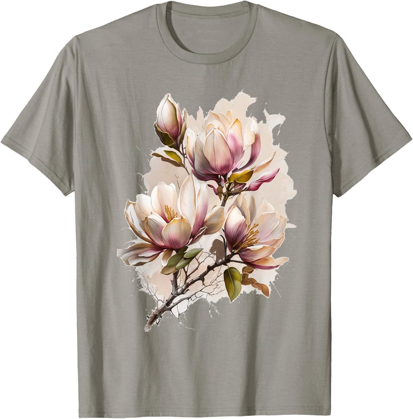 Magnolia Blossom Flower Blooming Floral Spring Summer Women T-Shirt - T-Shirt | Sand
