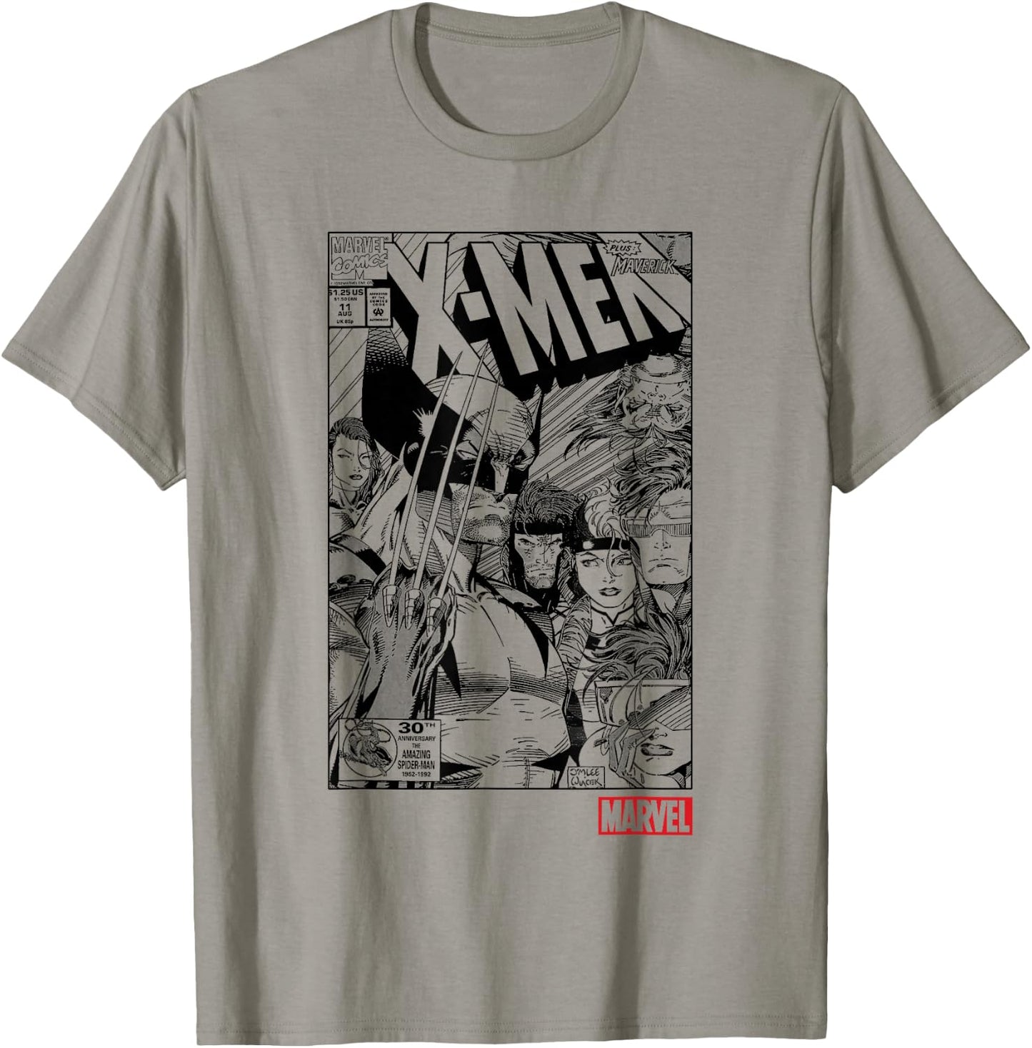 Marvel X-Men Black & White Comic Book Cover Poster T-Shirt - T-Shirt | Sand