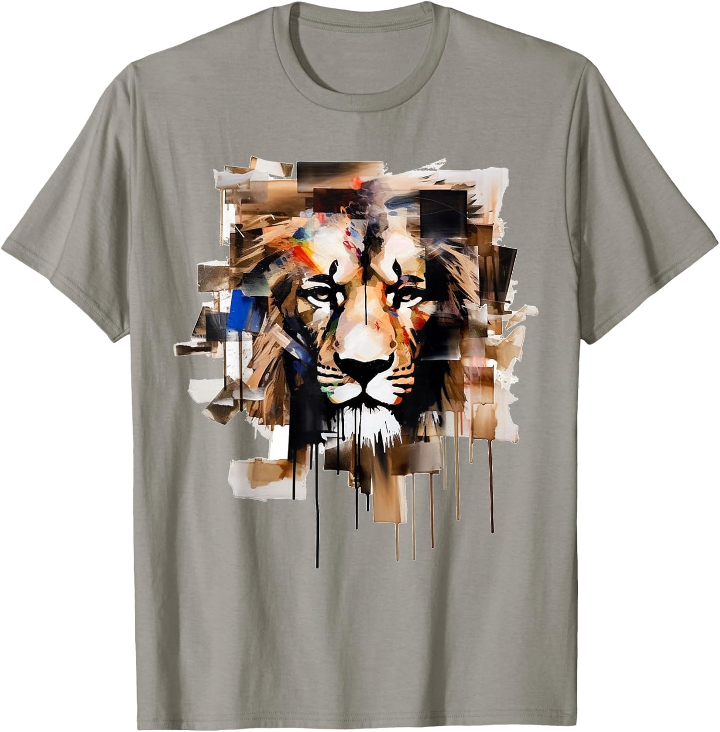 Lion Artwork - Animal Motif Art Lion T-Shirt - T-Shirt | Sand