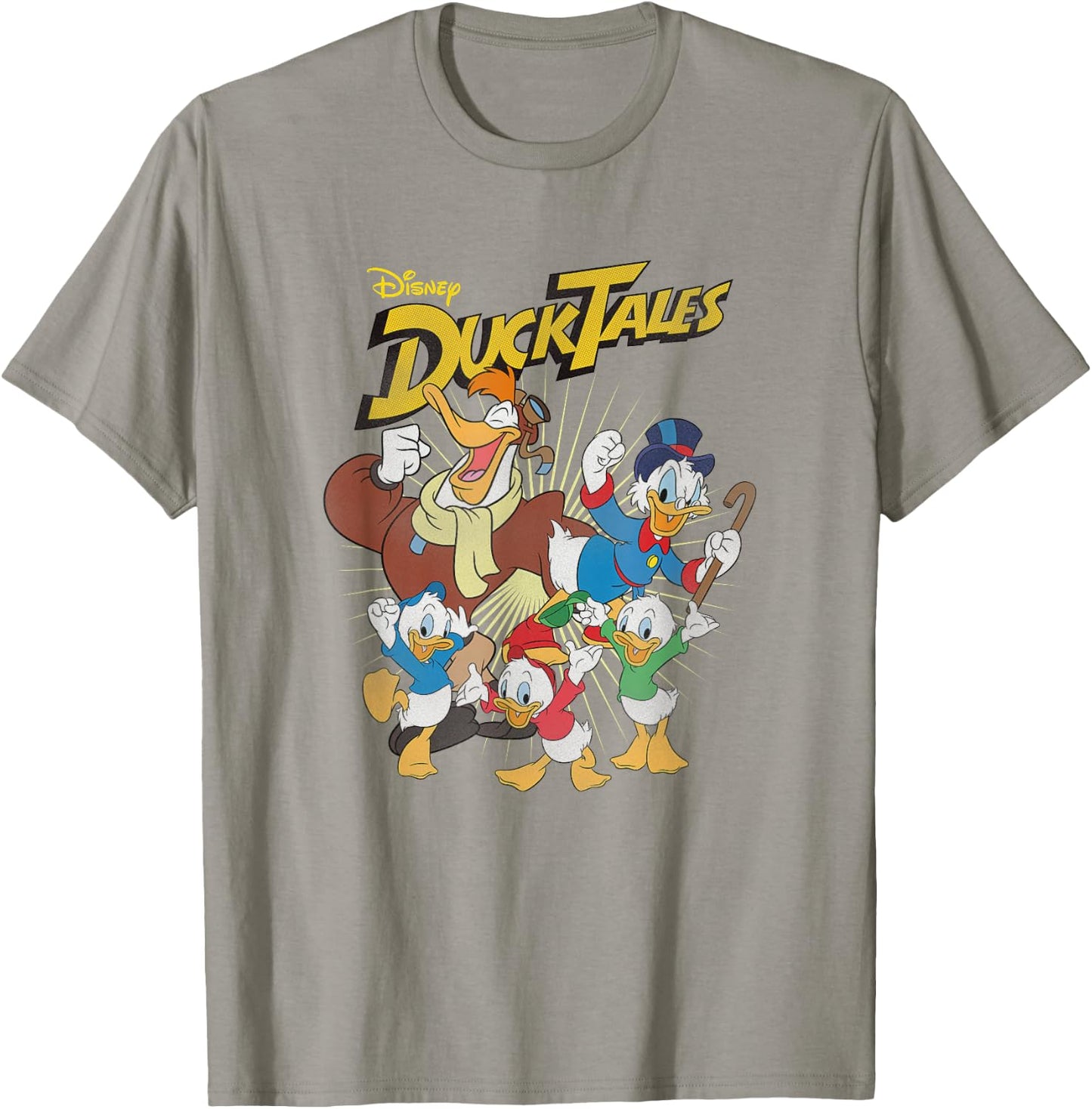 Disney DuckTales Main Characters Full of Joy Group Shot T-Shirt - T-Shirt | Sand