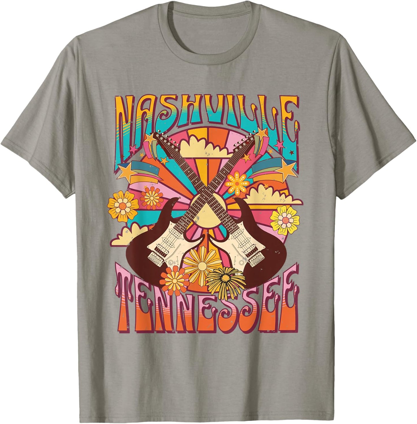 Nashville Country Music City Girls Trip Retro Nash Bash Bach T-Shirt - T-Shirt | Sand