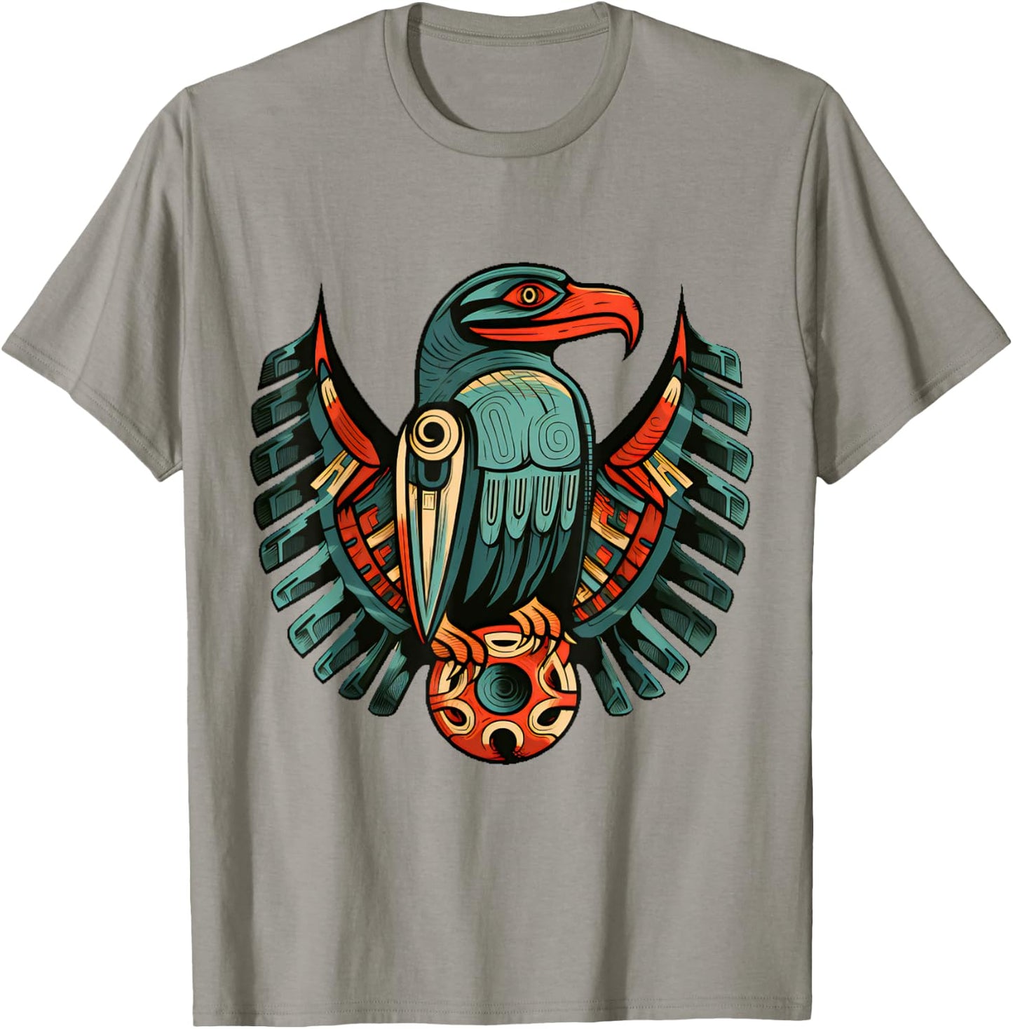 Pacific Northwest Native Art Raven Bird PNW T-Shirt - T-Shirt | Sand