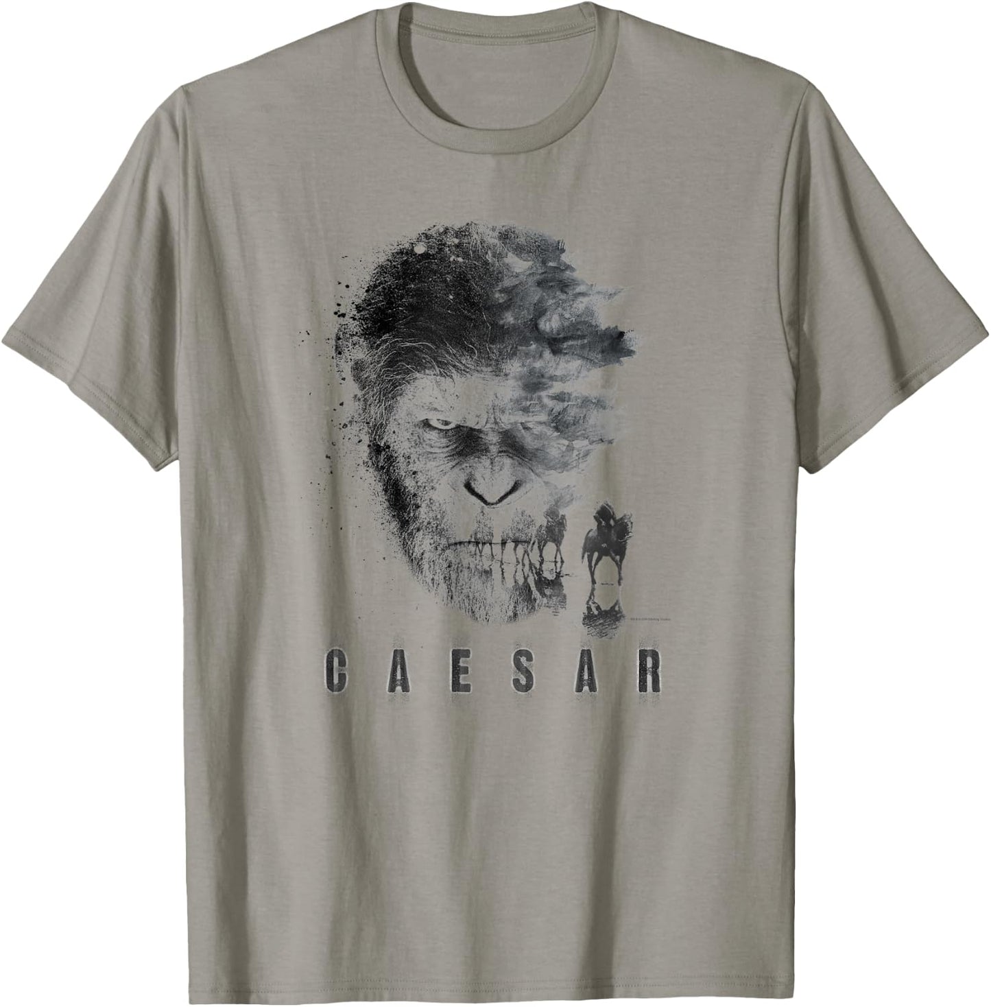 War for The Planet of The Apes Monochrome Caesar & Riders T-Shirt - T-Shirt | Sand