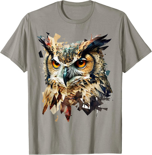 Art abstract owl bird animals T-Shirt - T-Shirt | Sand