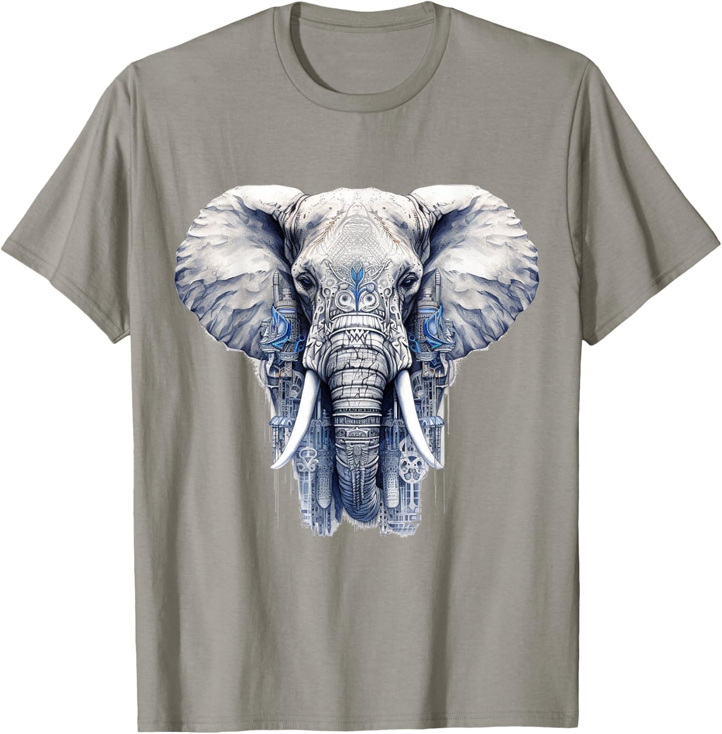 Elephant Artwork - Animal Motif Art Animal Elephant T-Shirt - T-Shirt | Sand