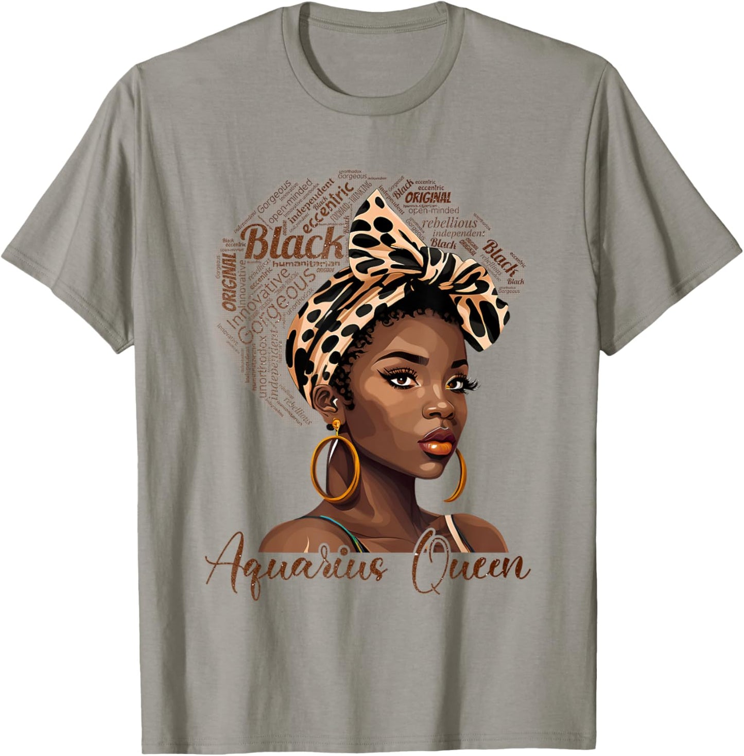 Aquarius Zodiac Black Queen Melatonin Birthday Astrology T-Shirt - T-Shirt | Sand