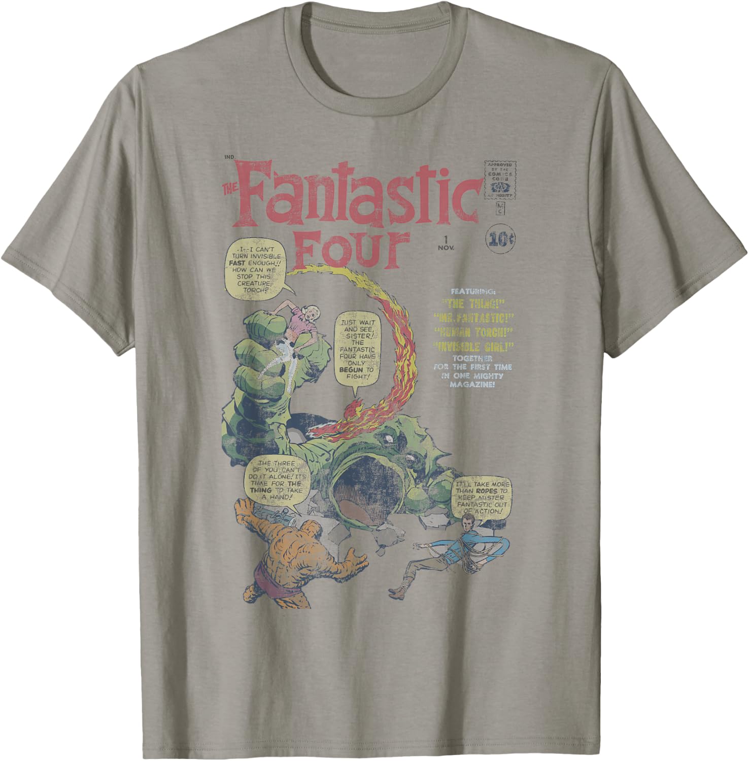 Marvel Fantastic Four First Appearance Vintage Comic Cover T-Shirt - T-Shirt | Sand