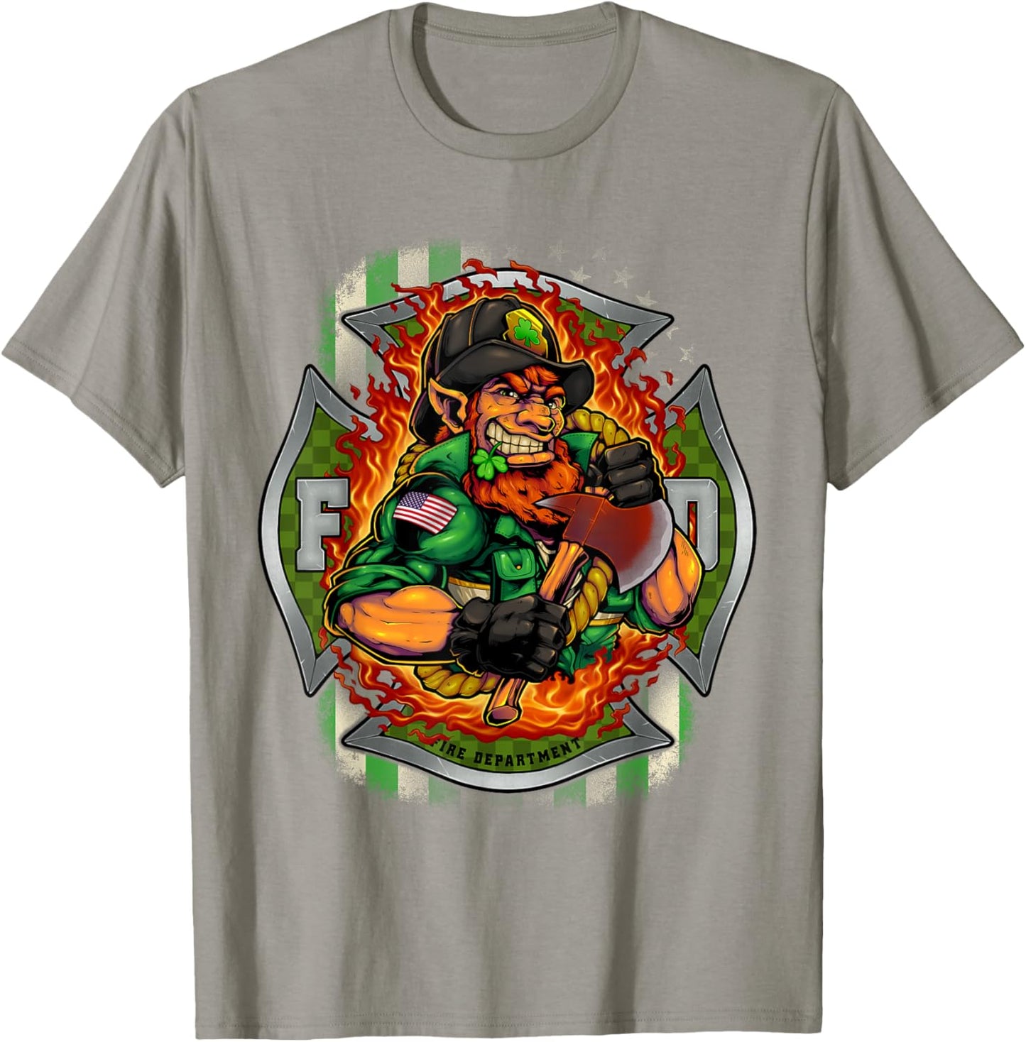 Cute Funny St Patrick's Day Shirt Leprechaun Firefighter T-Shirt - T-Shirt | Sand