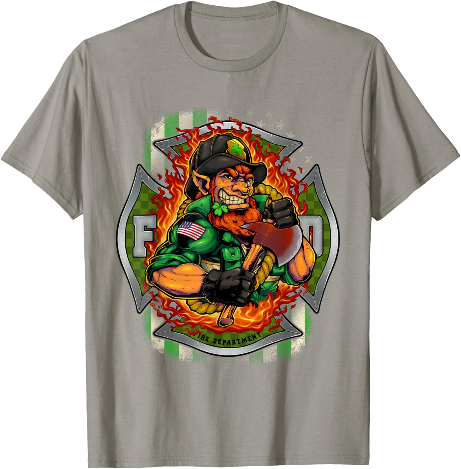 Cute Funny St Patrick's Day Shirt Leprechaun Firefighter T-Shirt - T-Shirt | Sand