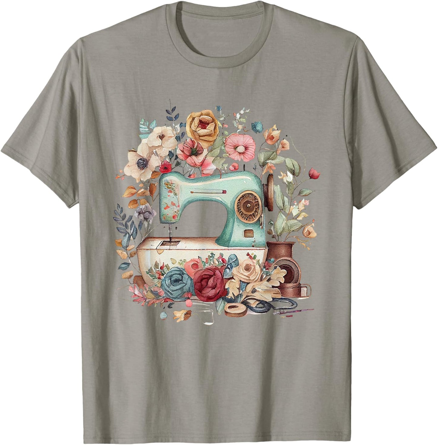 Vintage Quilting Yarn Graphic Seamstress Sewing Themed T-Shirt - T-Shirt | Sand
