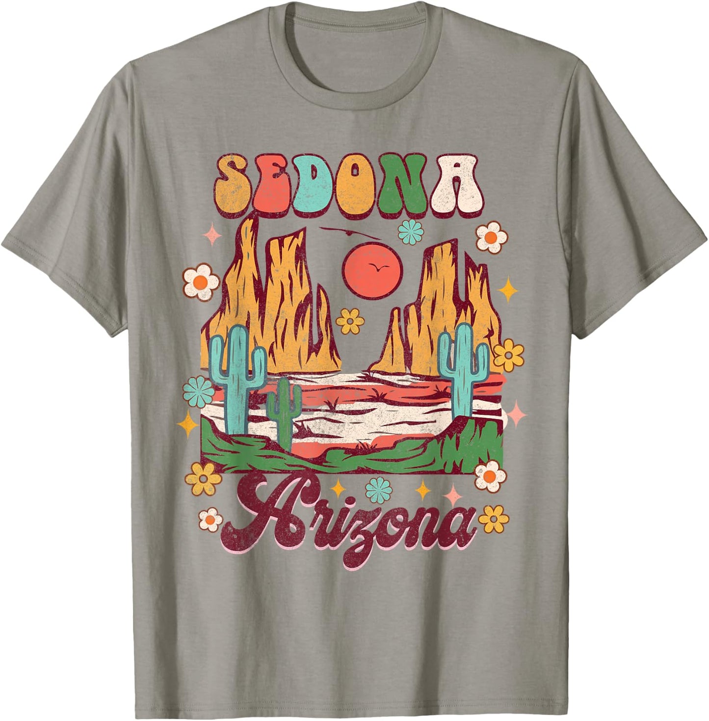 Sedona Arizona Exploring Nature Lover Bachelorette Groovy T-Shirt - T-Shirt | Sand