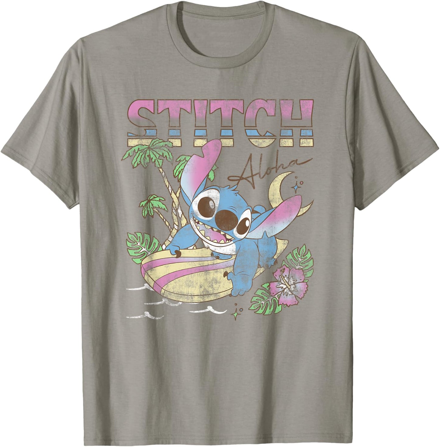 Disney Lilo & Stitch Aloha Tropic Surf Stitch T-Shirt - T-Shirt | Sand