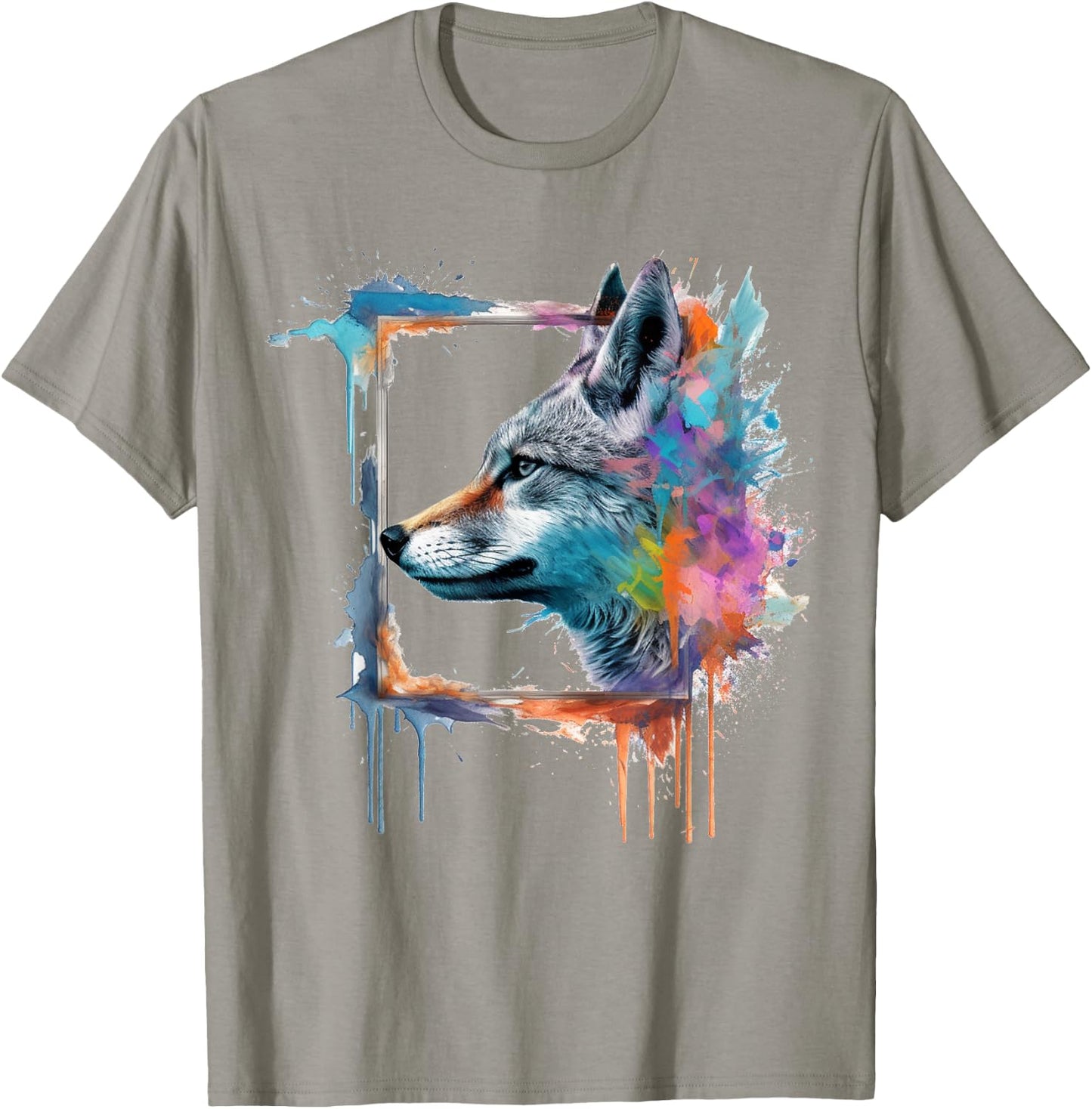 Fox Art Colourful Animal Fox T-Shirt - T-Shirt | Sand