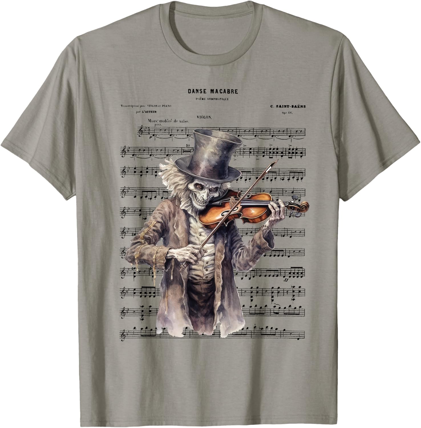 Danse Macabre Violin Halloween T-Shirt - T-Shirt | Sand