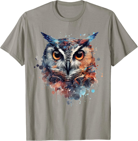 Owl animal lovers colourful artwork - animal bird art owl T-Shirt - T-Shirt | Sand