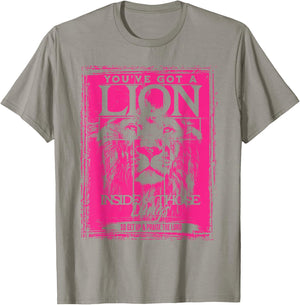 You've Got a Lion Inside of Those Lungs Praise The Lord T-Shirt - T-Shirt | Sand