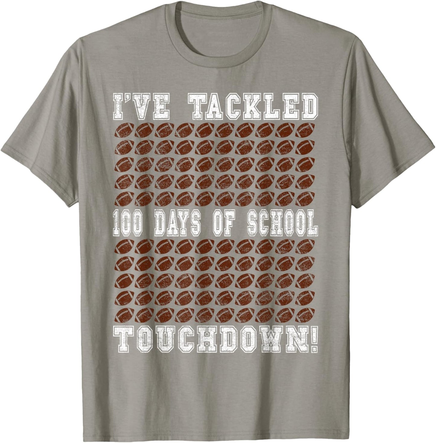 100 Days of School Party - Football 100th Day of School T-Shirt - T-Shirt | Sand