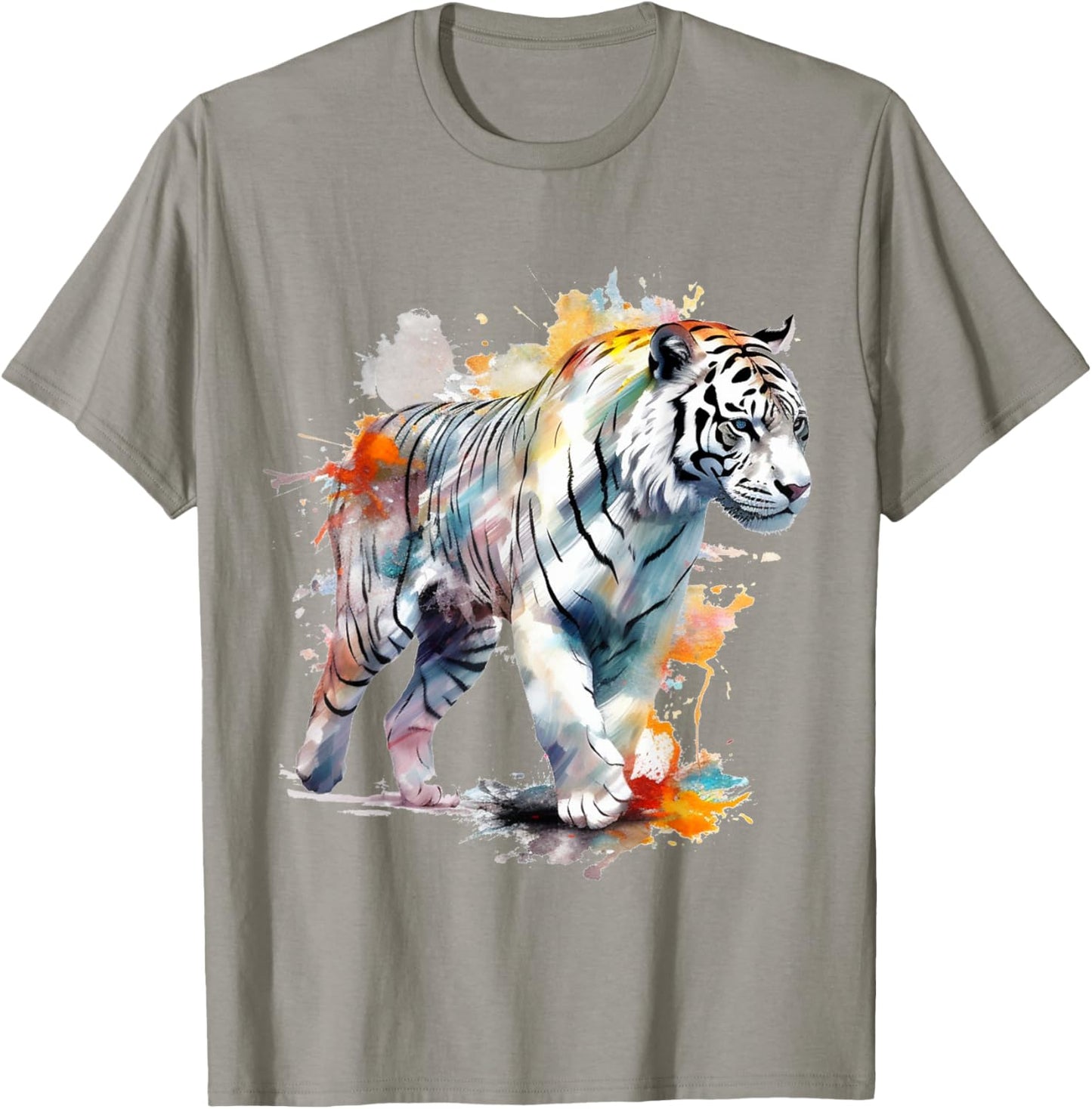 Tiger Colourful Artwork - Zoo Animal Tiger T-Shirt - T-Shirt | Sand