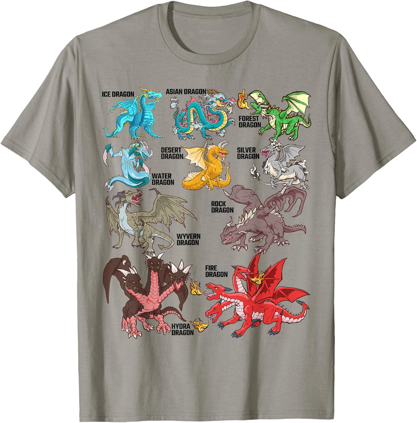 Dragon Types for Dragon Lovers the Dragon Type T-Shirt - T-Shirt | Sand