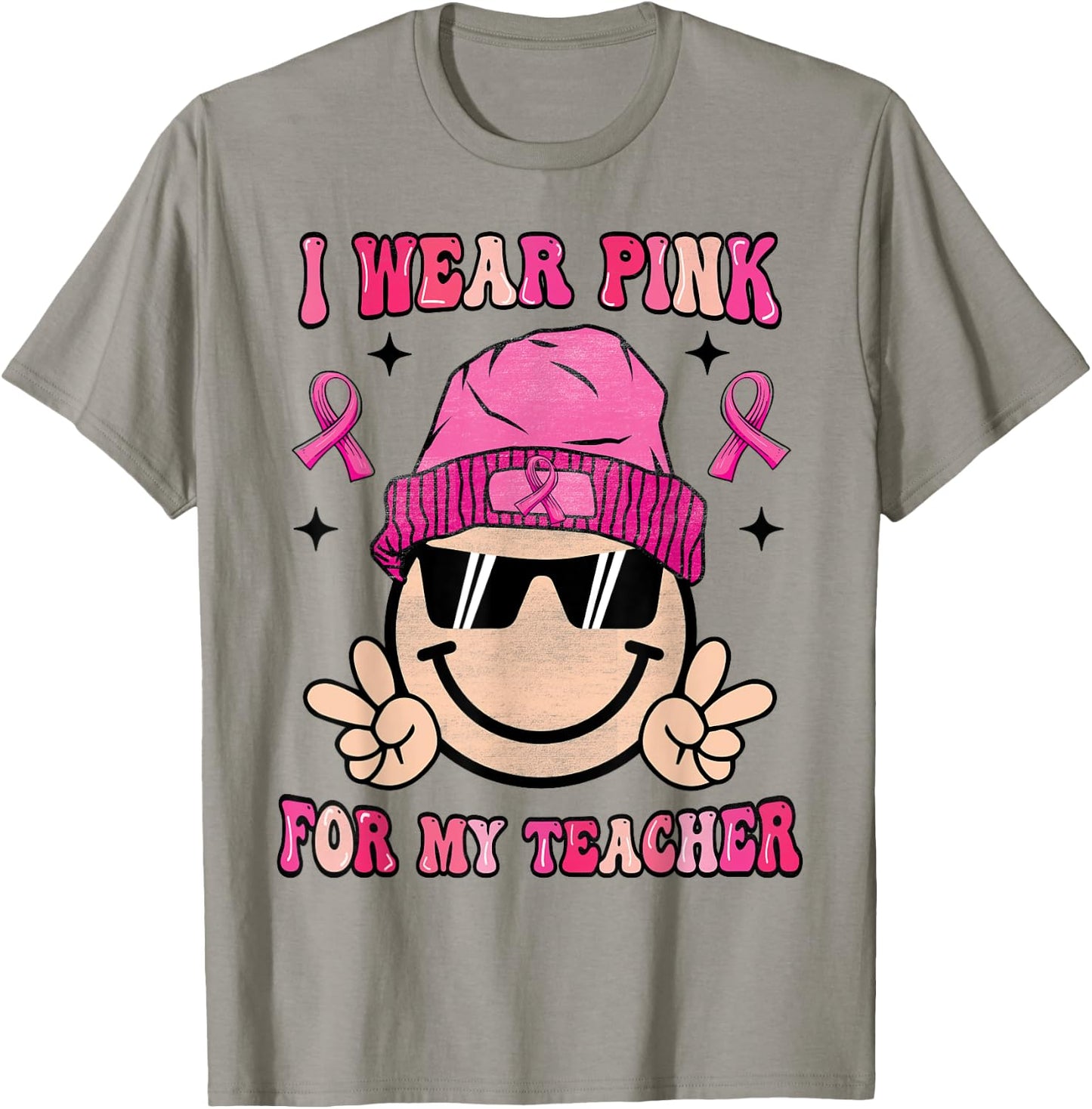 I Wear Pink For My Teacher Breast Cancer Awareness Women T-Shirt - T-Shirt | Sand