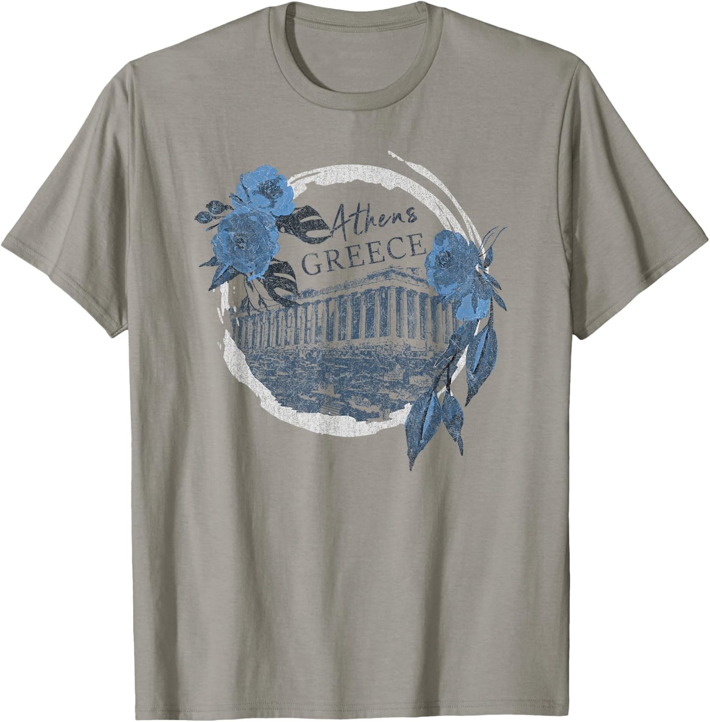 Athens Greece Parthenon Floral T-Shirt - T-Shirt | Sand