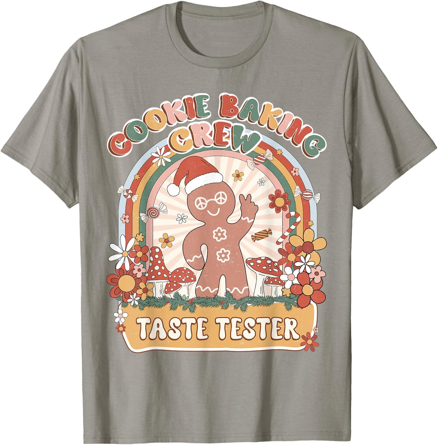 Taste Tester Cookie Baking Crew Retro Groovy Matching Family T-Shirt - T-Shirt | Sand