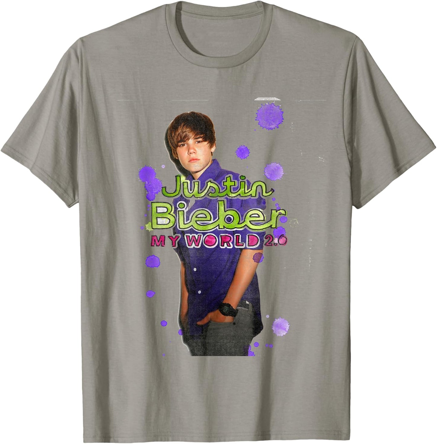 Official Justin Bieber My World 2.0 White T-Shirt - T-Shirt | Sand