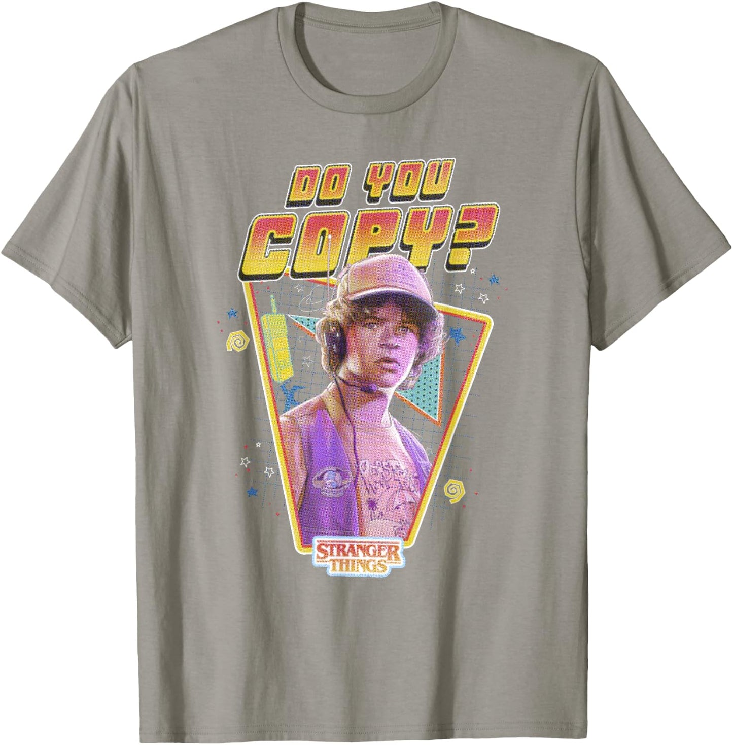 Stranger Things Dustin Henderson Do You Copy? Retro Logo T-Shirt - T-Shirt | Sand