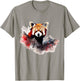 Red Panda Mountains Artwork | Animal Landscape Red Panda T-Shirt - T-Shirt | Sand