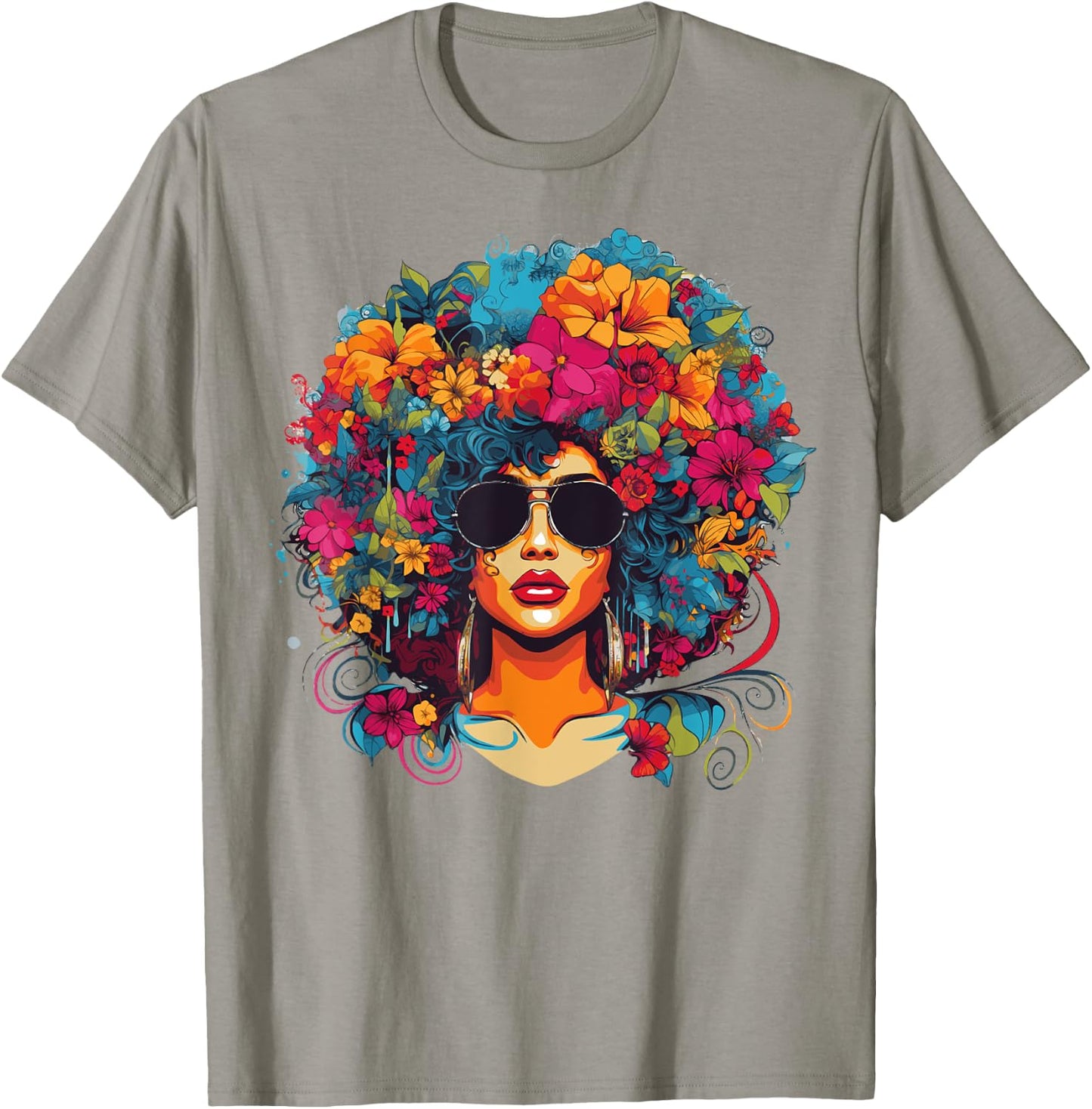 Afro Hair Natural Black History Pride Black Melanin T-Shirt - T-Shirt | Sand