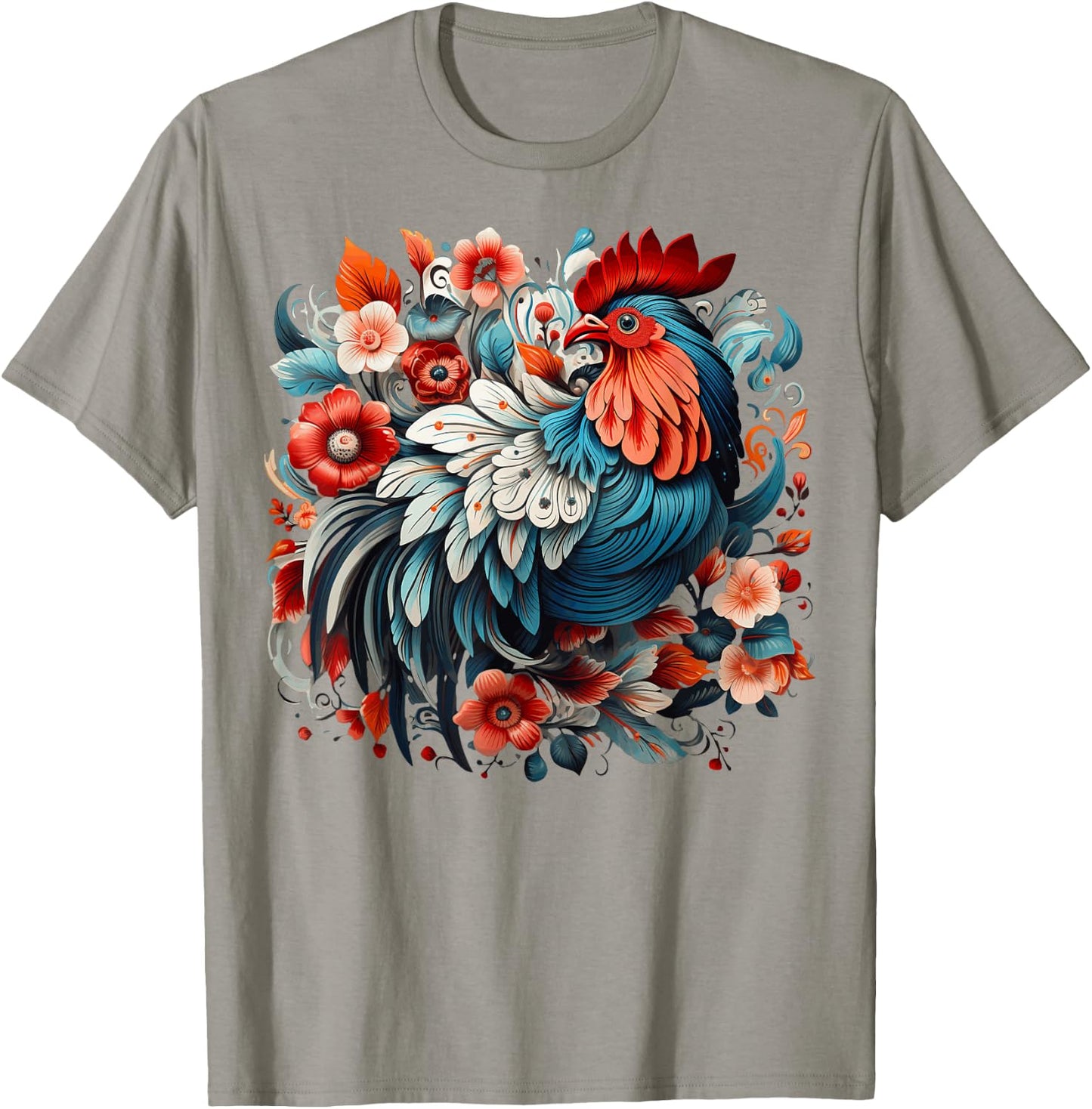Chicken Floral T-Shirt - T-Shirt | Sand