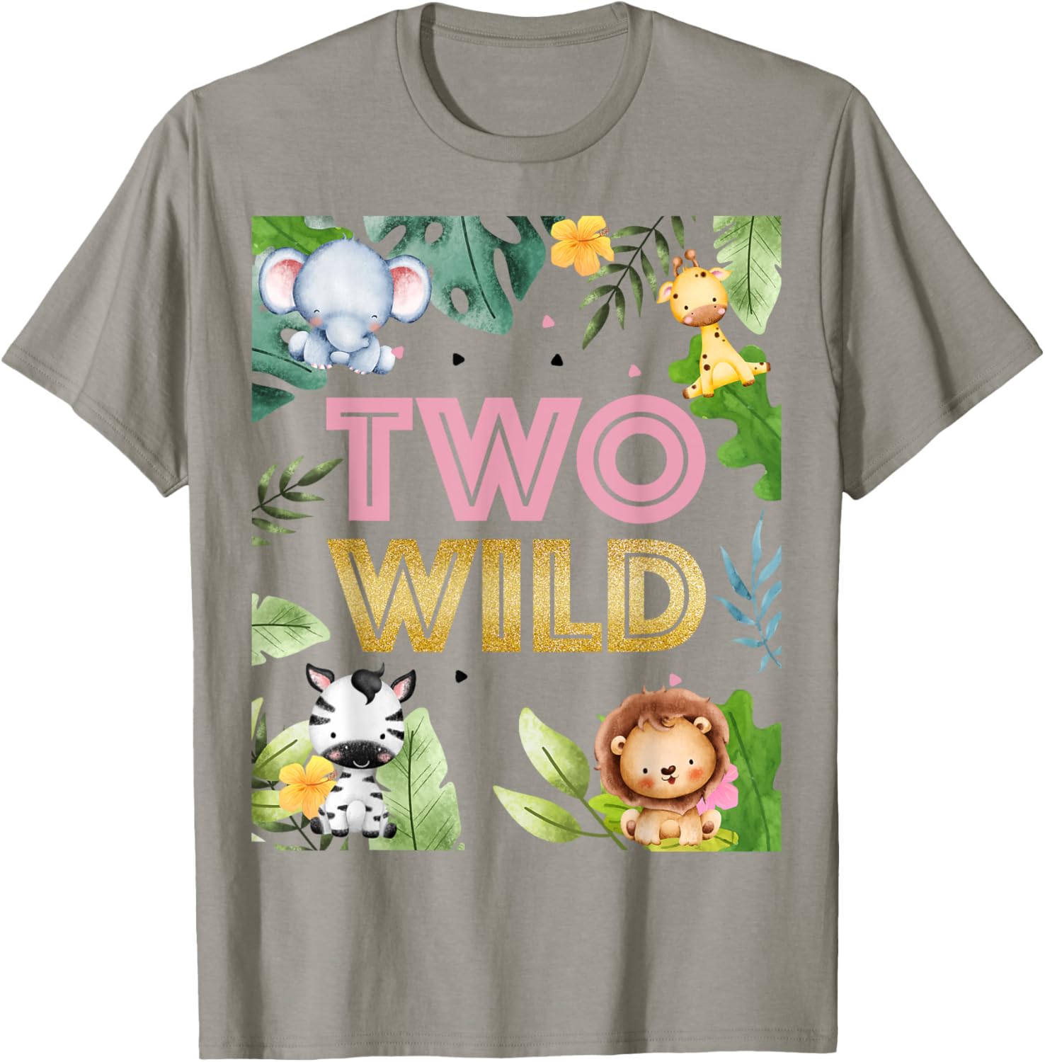 2nd Birthday Two Wild Second Bday Animal Party T-Shirt - T-Shirt | Sand