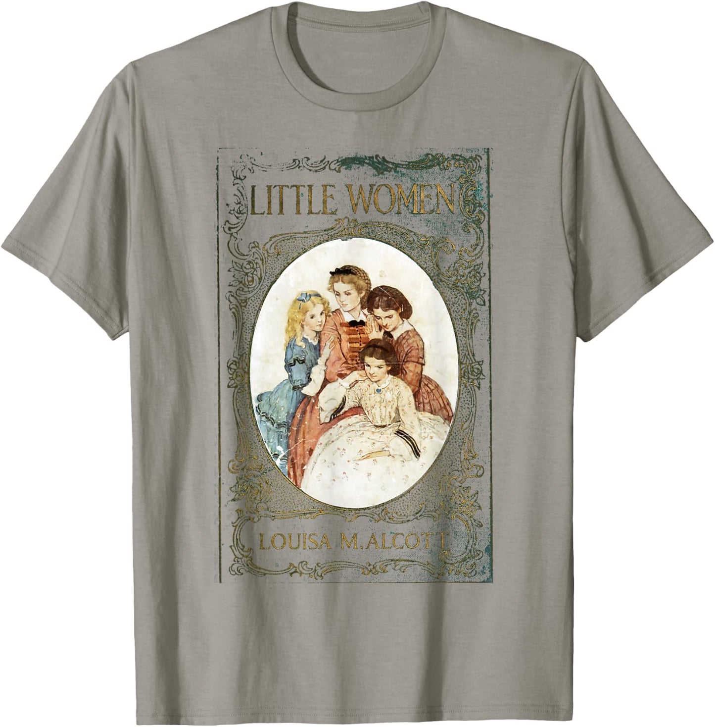 Little Women Louisa May Alcott Vintage Book Cover T-Shirt - T-Shirt | Sand