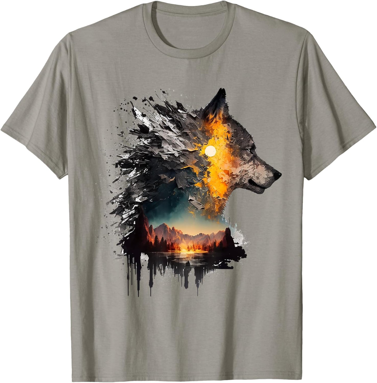 Wolf animal lovers, animal wolf T-Shirt - T-Shirt | Sand