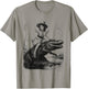 Girl Riding Alligator | Weird Funny Florida Crocodile Meme T-Shirt - T-Shirt | Sand