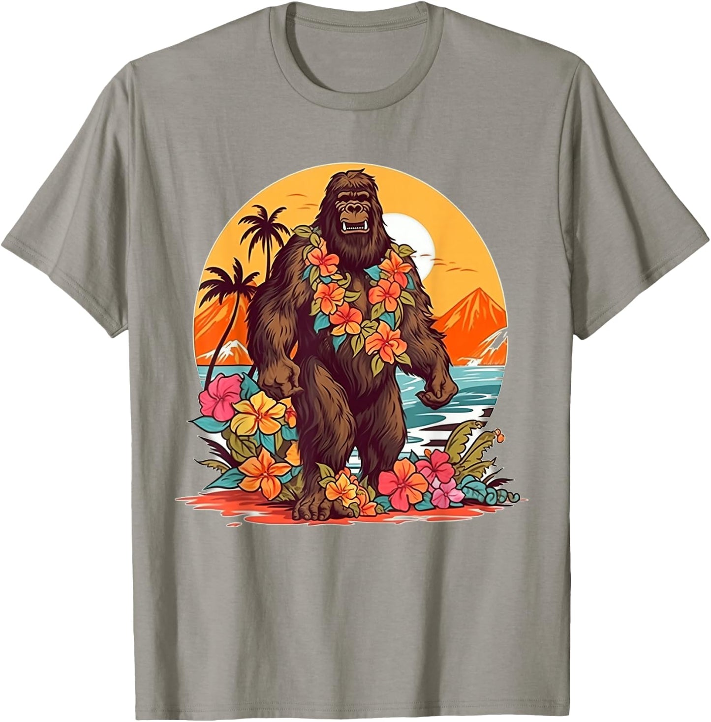 Floral Beach Vacation Bigfoot T-Shirt - T-Shirt | Sand