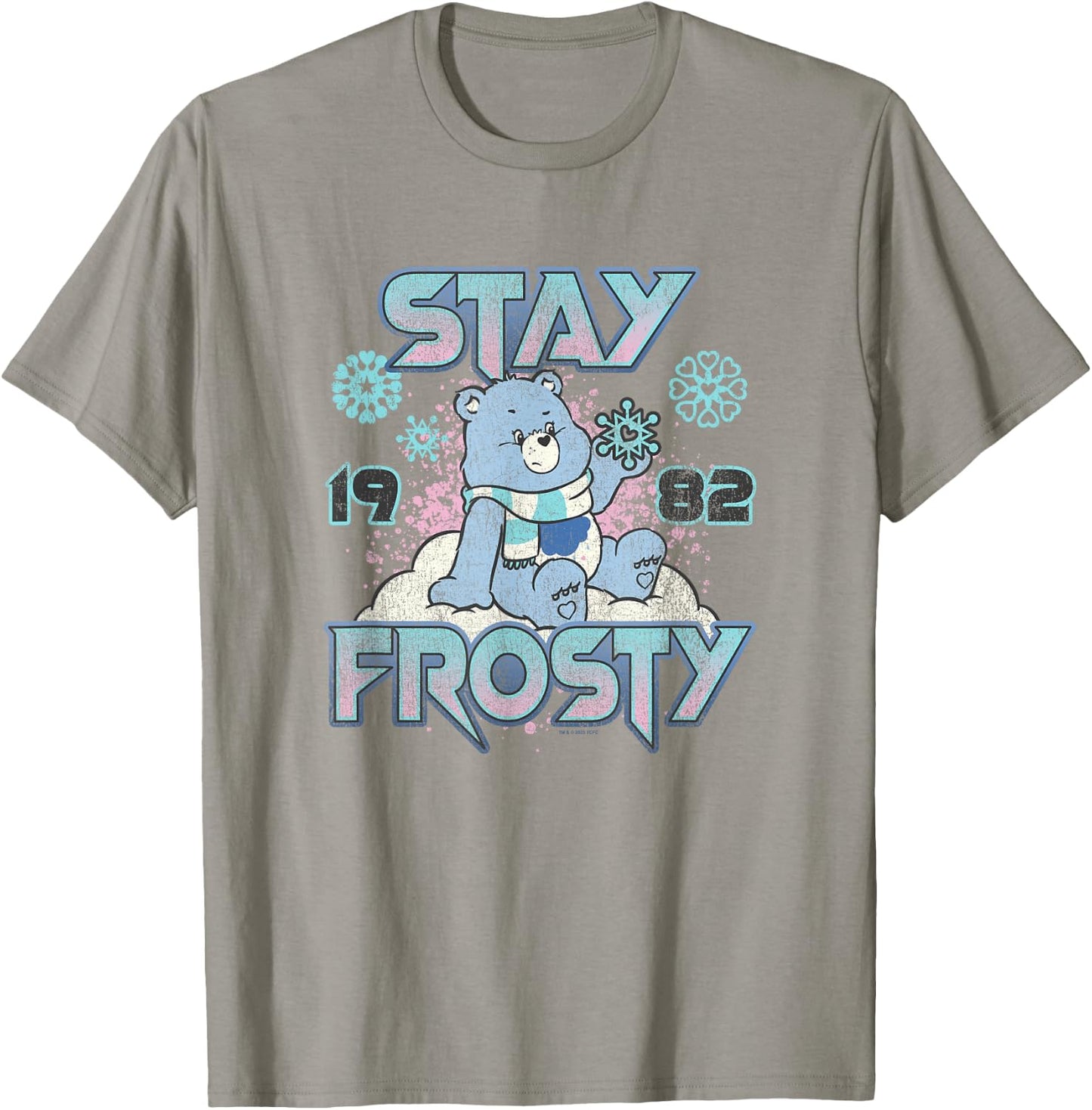 Care Bears Christmas Stay Frosty Feeling The Snow Retro Logo T-Shirt - T-Shirt | Sand