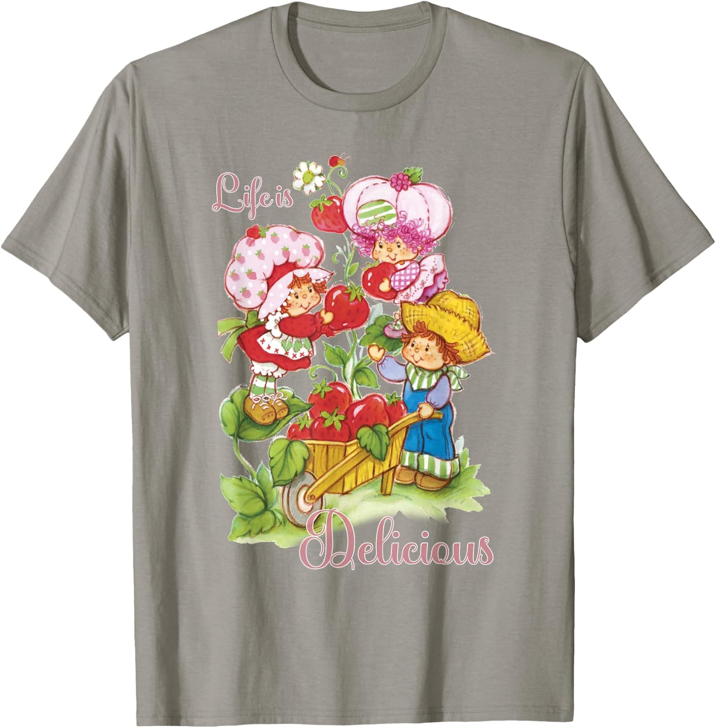 Strawberry Shortcake Group Life Is Delicious T-Shirt - T-Shirt | Sand