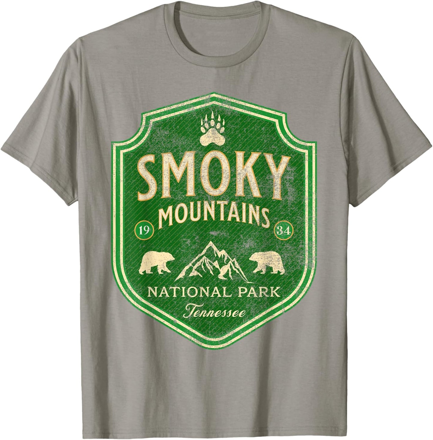 Great Smoky Mountains Nature Hiking Bear Outdoors Mountain T-Shirt - T-Shirt | Sand