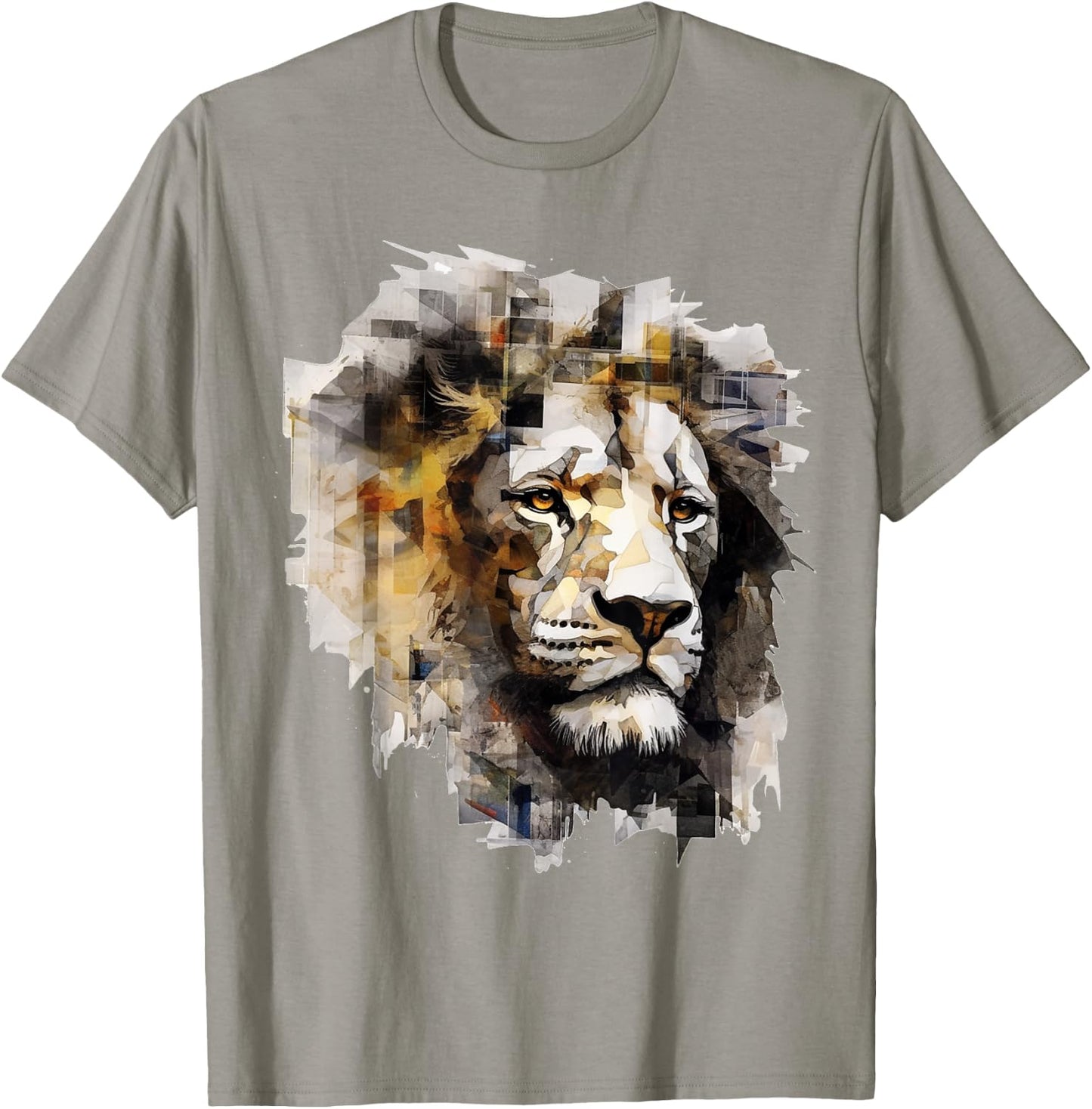 Lion Artwork - Animal Motif Art Lion T-Shirt - T-Shirt | Sand